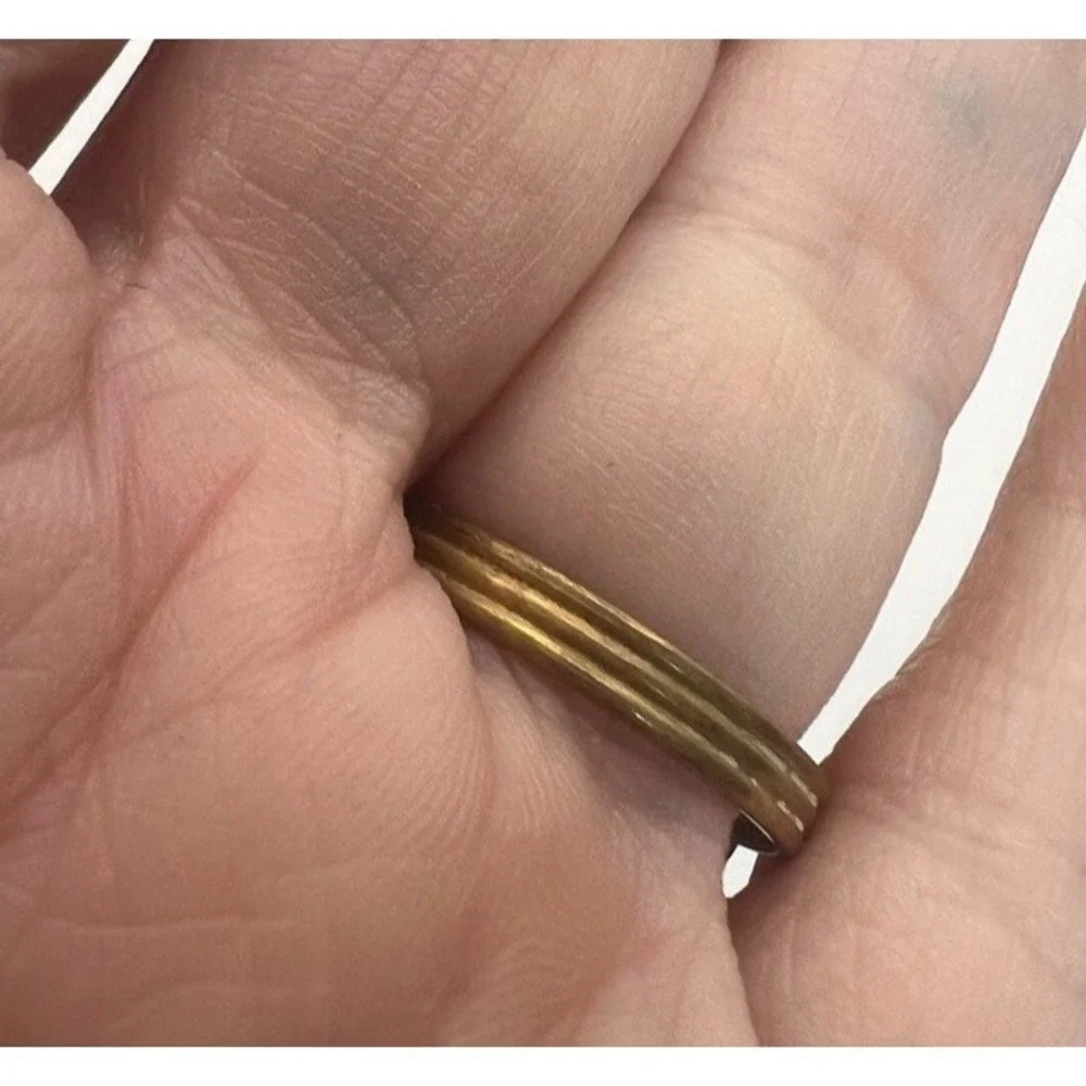 Copper Brass Ring‎ Signet Style Rustic Boho Medieval Adjustable Artisan Earthy